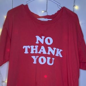 NO THANK YOU logo t-shirt